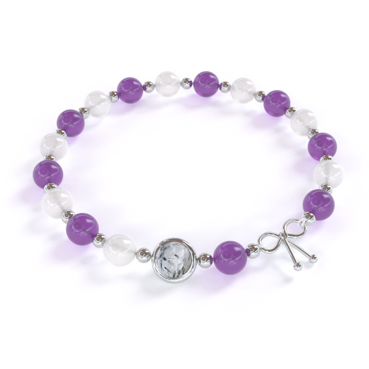Amethyst and Moon Stone Bracelet | 925 silver