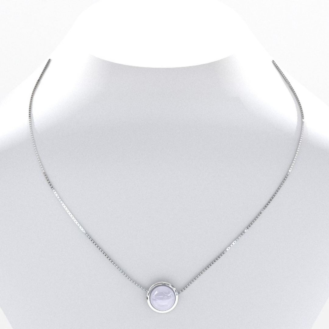 Detoxifying necklace in concentrated fragment of Pierre de Lune | 925 silver